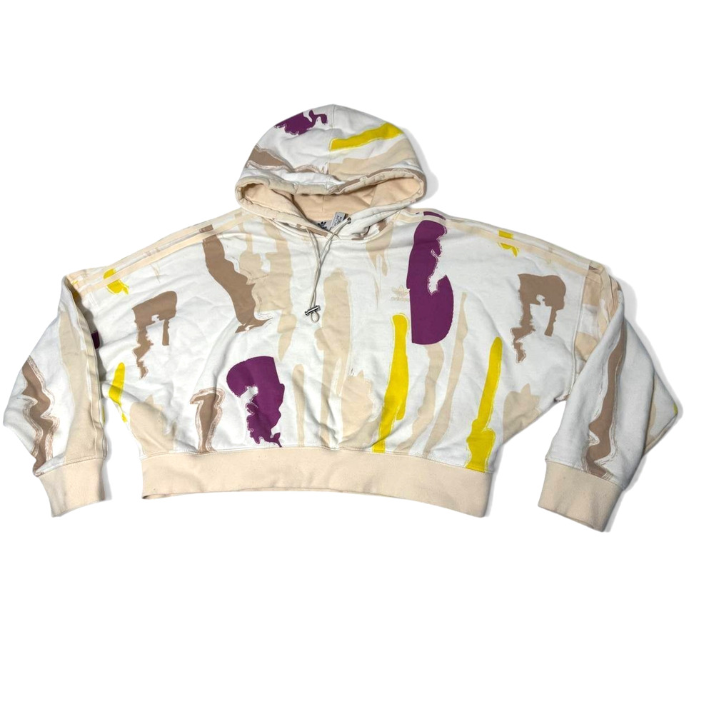 Adidas Originals Thebe Magugu Hoodie Womens Medium Cropped Multicolor Pullover